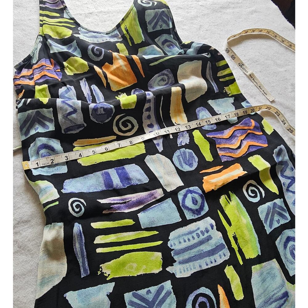 Vintage Nina Piccalino Maxi Dress, Sleeveless Tie Waist, Size 16 - Picture 13 of 14